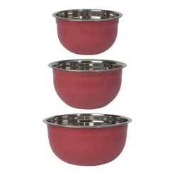 SET/3 MIXING BOWLS CARMINE