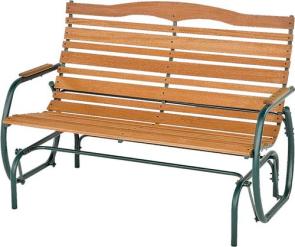 GLIDER BENCH DBL NAT WD BRZ FN