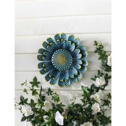 DISTRESSED BLUE METAL WALL DECOR