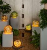 GREEN/GOLD CRACKLED DECOR BALL 8" - Image 2