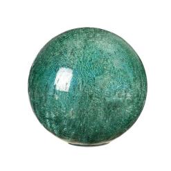 GREEN/GOLD CRACKLED DECOR BALL 8"