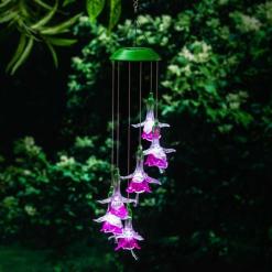 WHITE LIGHT PINK FAIRY FLOWER SOLAR