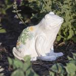 CARVED FLORAL STATUARY FROG - Image 2