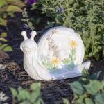 CARVED FLORAL STATUARY SNAIL - Image 2