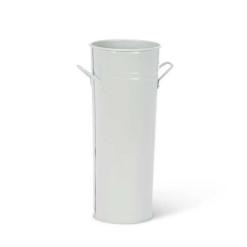 TALL BUCKET W/HANDLES WHITE 12"