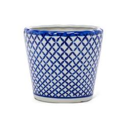 CROSS HATCH PLANTER BLUE/WHT