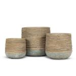 SMALL RATTAN WRAP LOOK PLANTER 5" - Image 2
