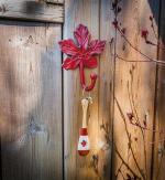 MAPLE LEAF WALL HOOK ANTQ RED 6" - Image 2