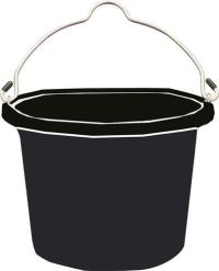 BUCKET FLAT SIDE BLACK 8QT