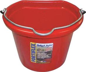 BUCKET FLAT SIDE RED 8QT