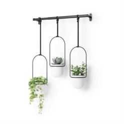 TRIFLORA HANGING PLANTER SET/3 WHT