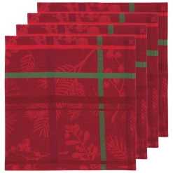NAPKIN SET/4 JACQ WINTERBERRY