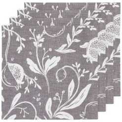 NAPKIN SET/4 PRINT POMEGRANATES