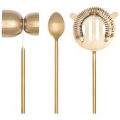 SET/3 BAR TOOLS MATTE GOLD