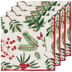 NAPKIN SET/4 WINTERBERRY