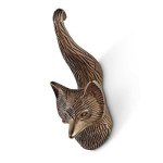 FOX TAIL HOOK ANTIQUE BRASS 6"